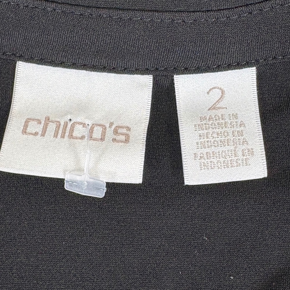 Chico's  Black Sleeveless Packable Button Up Stretch Shirt Maxi Dress Sz 2/US 14 - Picture 7 of 14